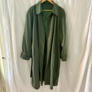 Classic Olive Green Trench Coat - Women